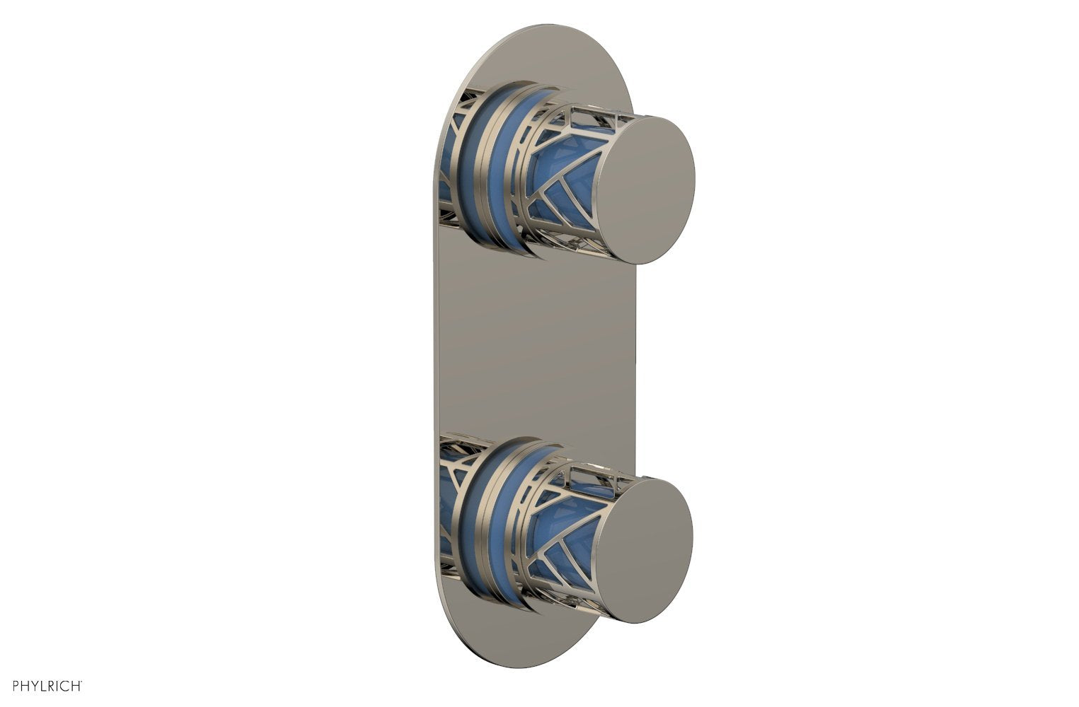 Phylrich JOLIE Thermostatic Valve with Volume Control or Diverter with "Light Blue" Accents