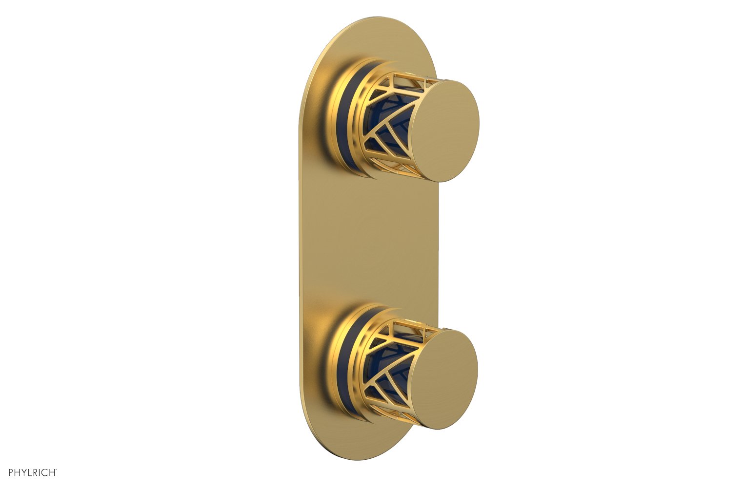 Phylrich JOLIE Thermostatic Valve with Volume Control or Diverter with "Navy Blue" Accents