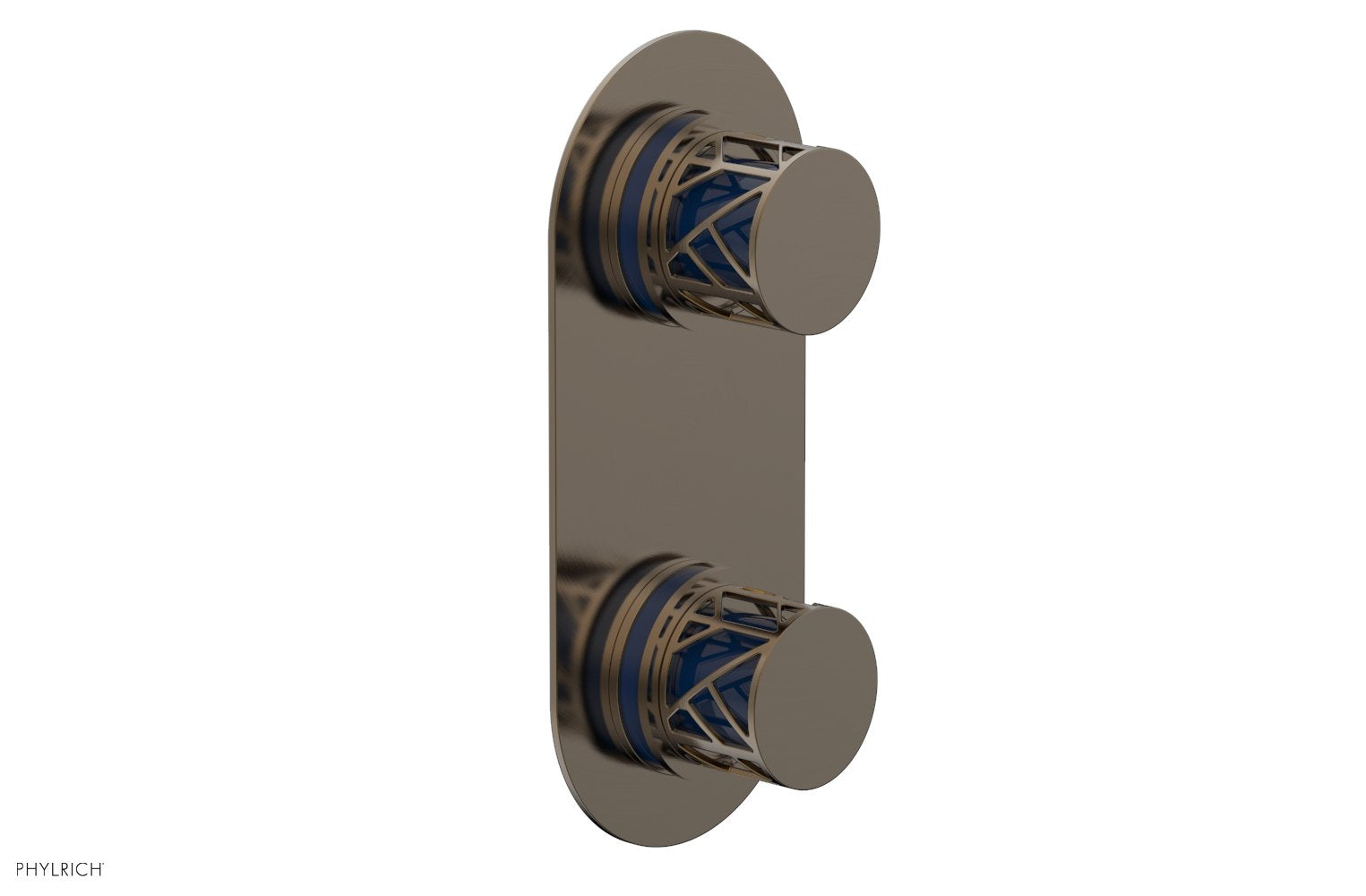 Phylrich JOLIE Thermostatic Valve with Volume Control or Diverter with "Navy Blue" Accents