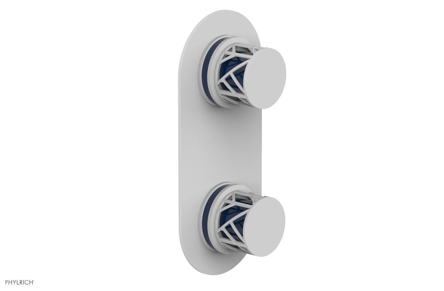 Phylrich JOLIE Thermostatic Valve with Volume Control or Diverter with "Navy Blue" Accents