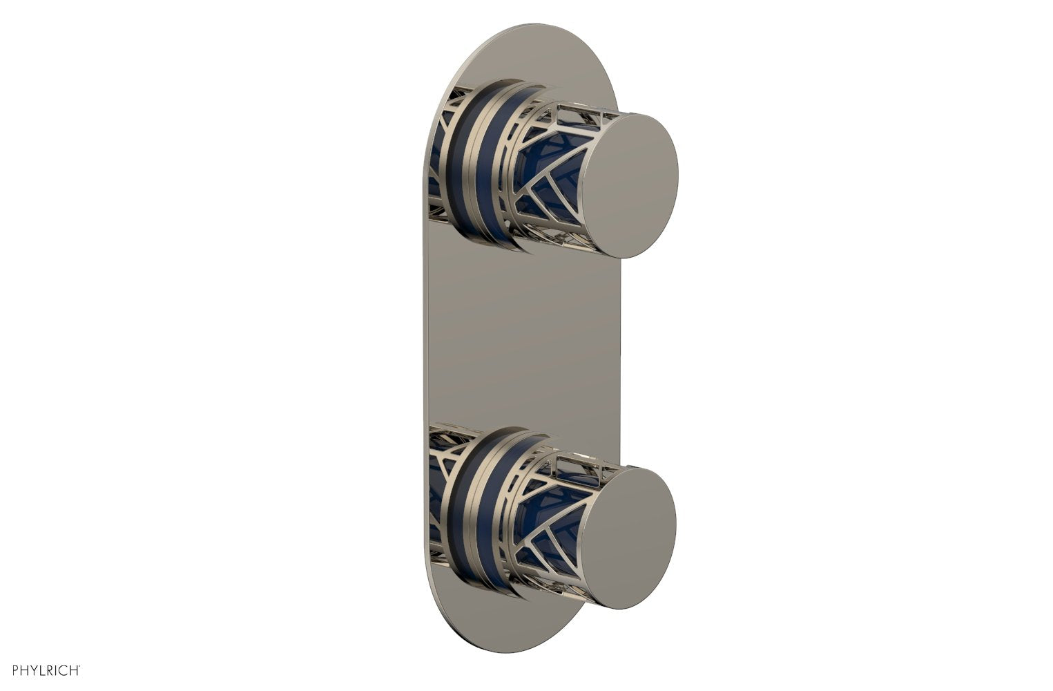 Phylrich JOLIE Thermostatic Valve with Volume Control or Diverter with "Navy Blue" Accents