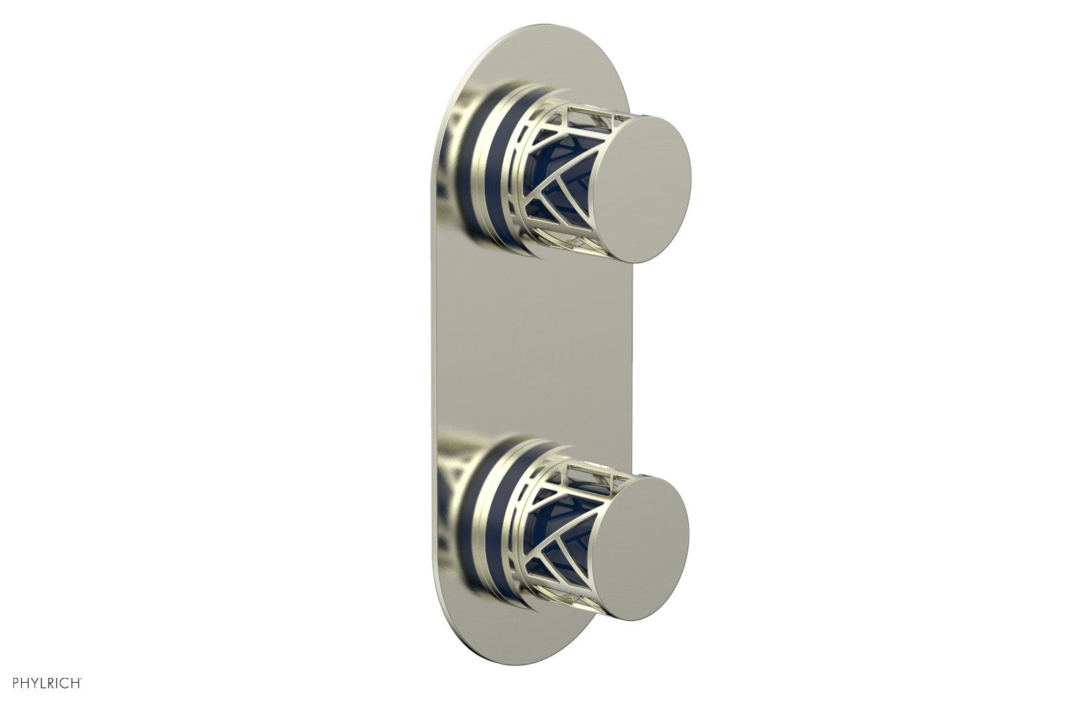 Phylrich JOLIE Thermostatic Valve with Volume Control or Diverter with "Navy Blue" Accents