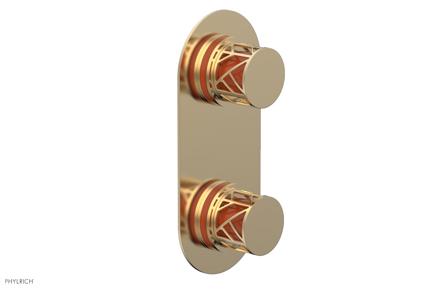 Phylrich JOLIE Thermostatic Valve with Volume Control or Diverter with "Orange" Accents