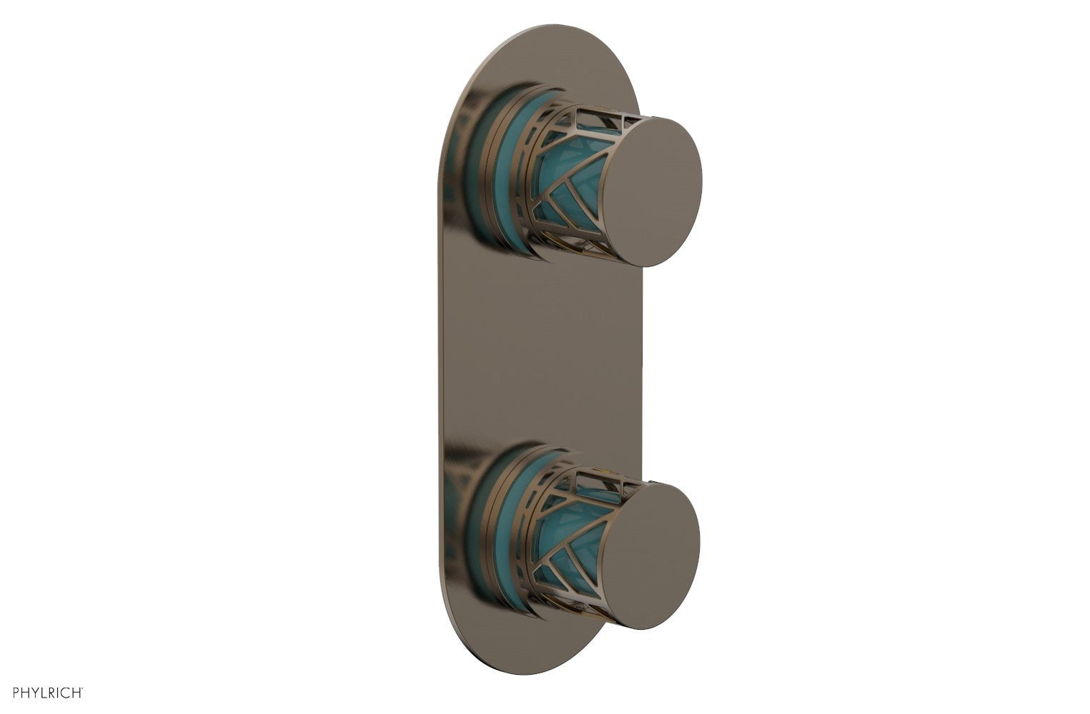 Phylrich JOLIE Thermostatic Valve with Volume Control or Diverter with "Turquoise" Accents