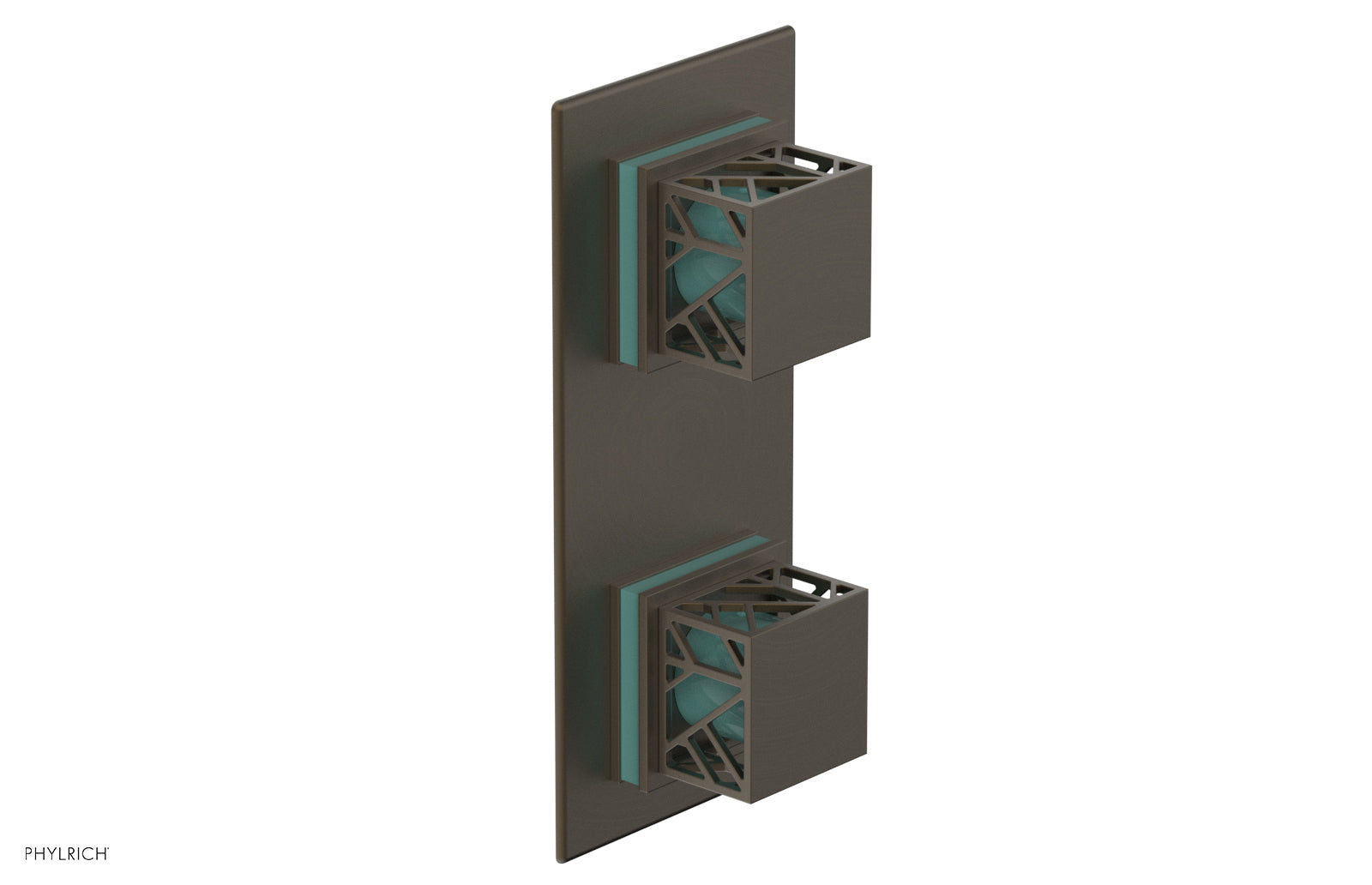 Phylrich JOLIE Thermostatic Valve with Volume Control or Diverter with "Turquoise" Accents