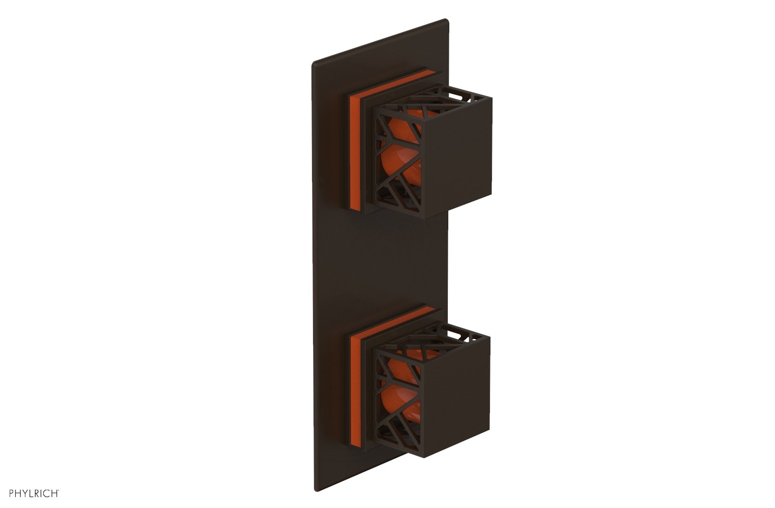Phylrich JOLIE Thermostatic Valve with Volume Control or Diverter with "Orange" Accents