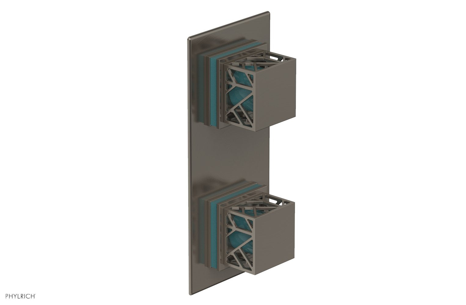 Phylrich JOLIE Thermostatic Valve with Volume Control or Diverter with "Turquoise" Accents