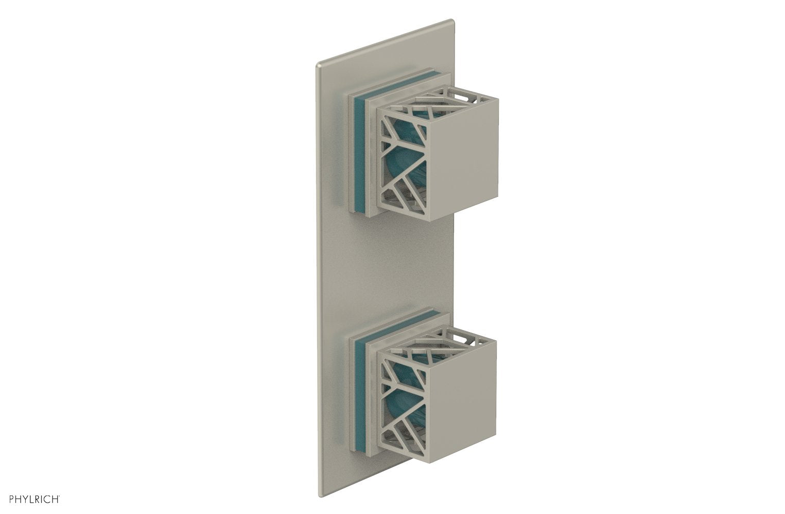 Phylrich JOLIE Thermostatic Valve with Volume Control or Diverter with "Turquoise" Accents