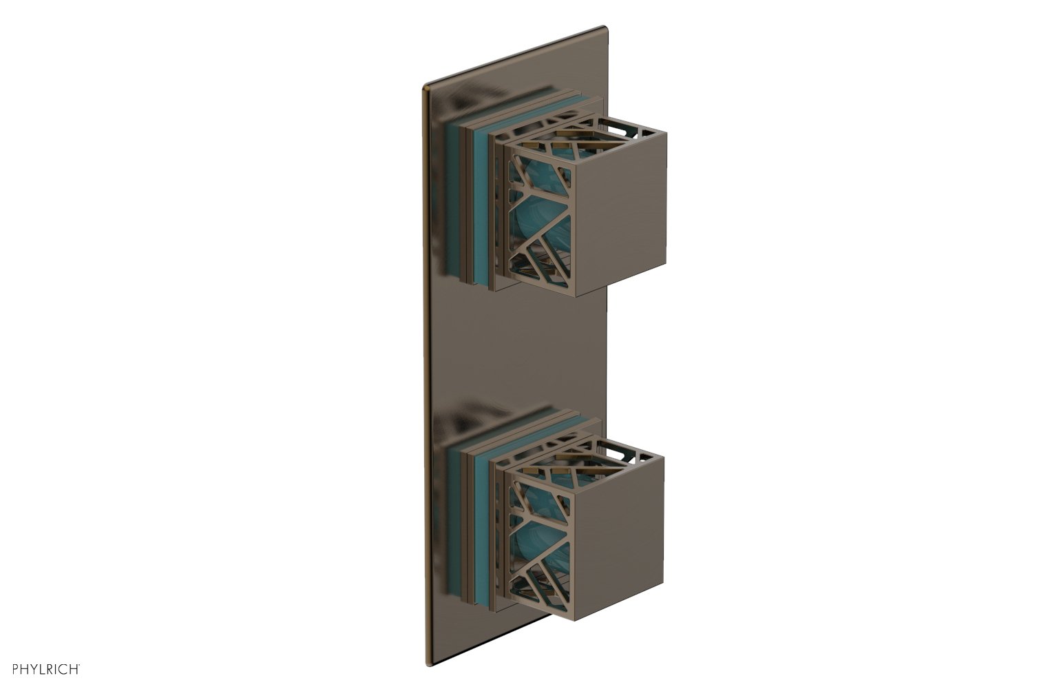 Phylrich JOLIE Thermostatic Valve with Volume Control or Diverter with "Turquoise" Accents