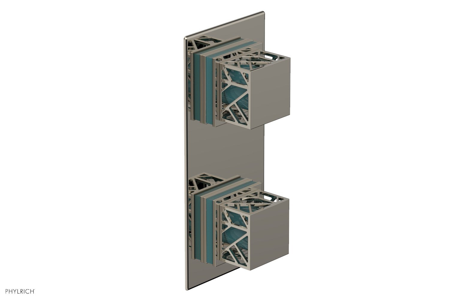 Phylrich JOLIE Thermostatic Valve with Volume Control or Diverter with "Turquoise" Accents