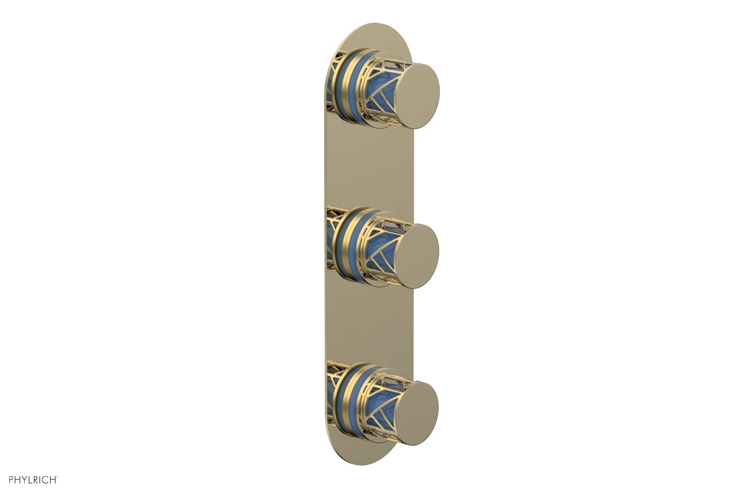 Phylrich JOLIE Thermostatic Valve with Two Volume Control with "Light Blue" Accents