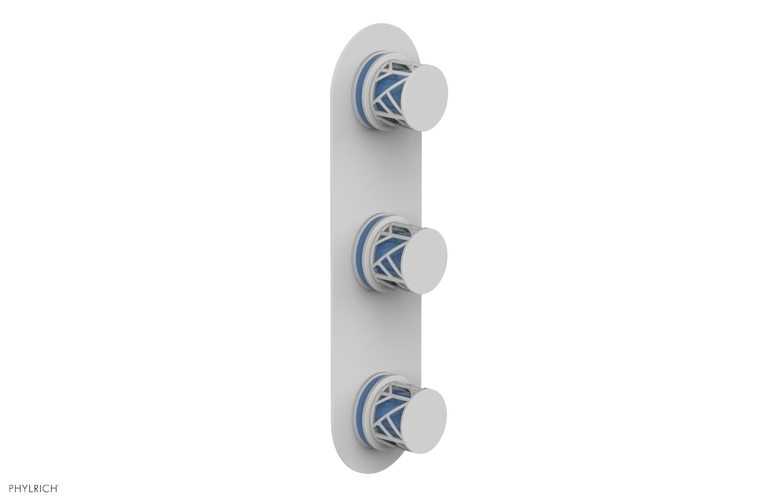 Phylrich JOLIE Thermostatic Valve with Two Volume Control with "Light Blue" Accents