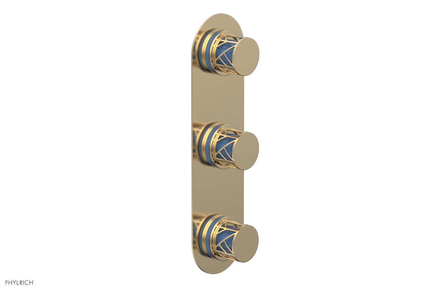 Phylrich JOLIE Thermostatic Valve with Two Volume Control with "Light Blue" Accents