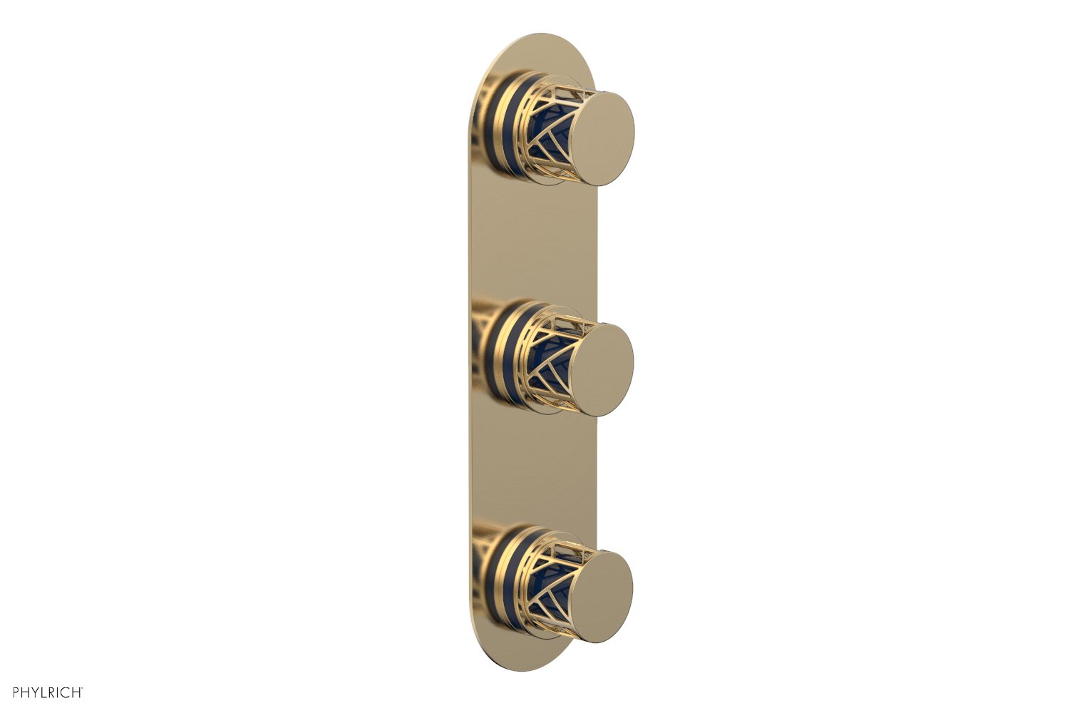 Phylrich JOLIE Thermostatic Valve with Two Volume Control with "Navy Blue" Accents