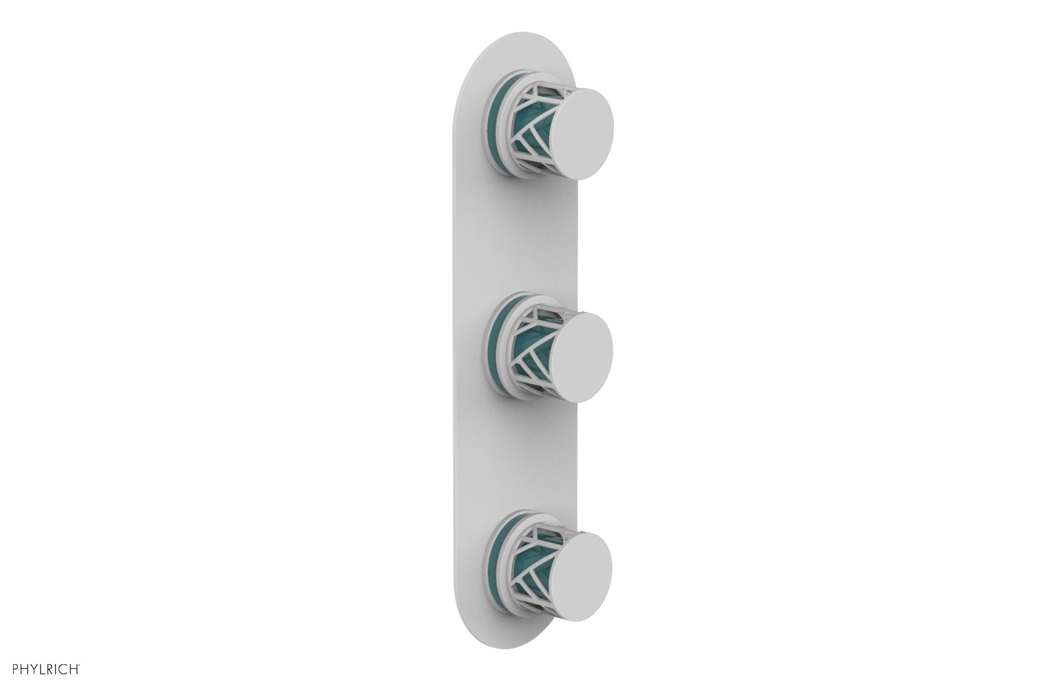 Phylrich JOLIE Thermostatic Valve with Two Volume Control with "Turquoise" Accents