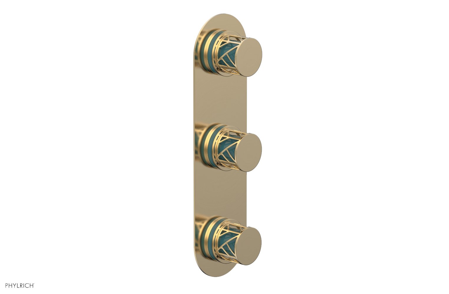 Phylrich JOLIE Thermostatic Valve with Two Volume Control with "Turquoise" Accents