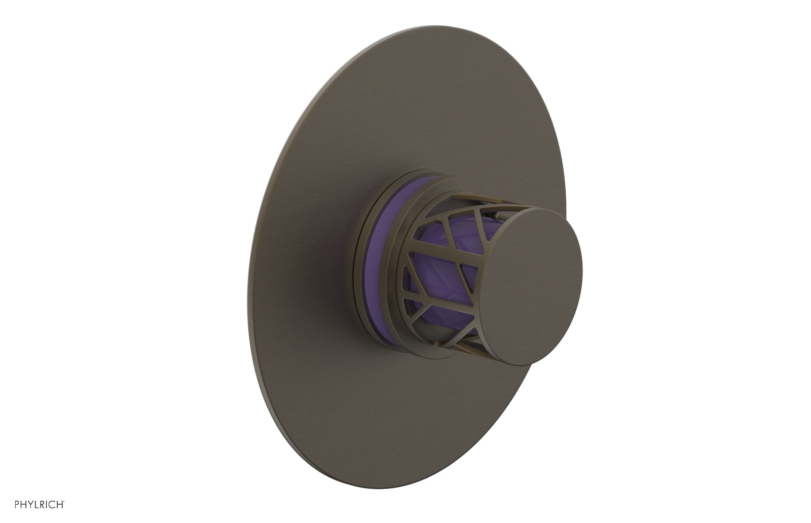 Phylrich JOLIE Pressure Balance Shower Plate & Handle Trim, Round Handle with "Purple" Accents