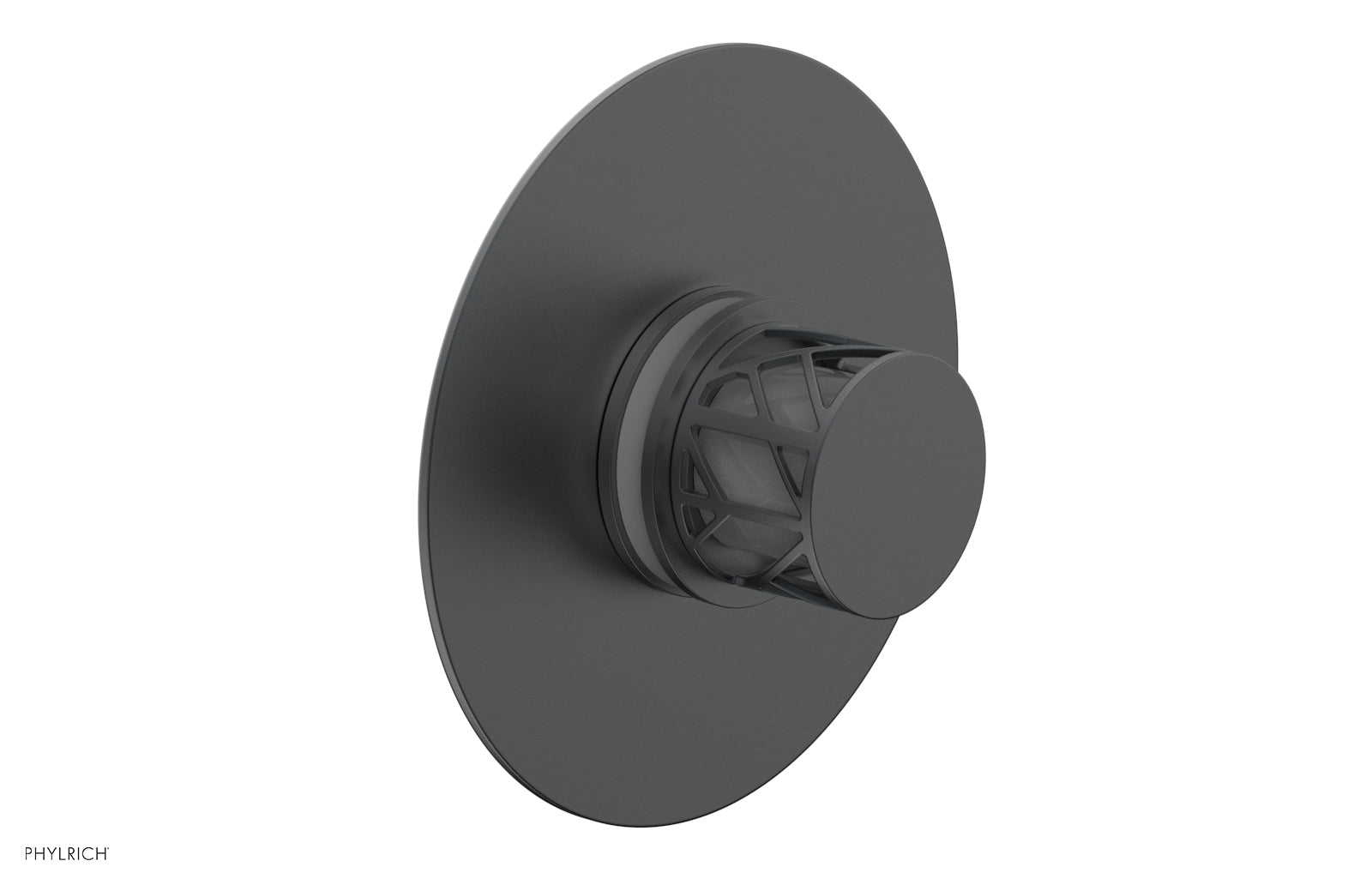 Phylrich JOLIE Thermostatic Shower Trim, Round Handle with "Grey" Accents