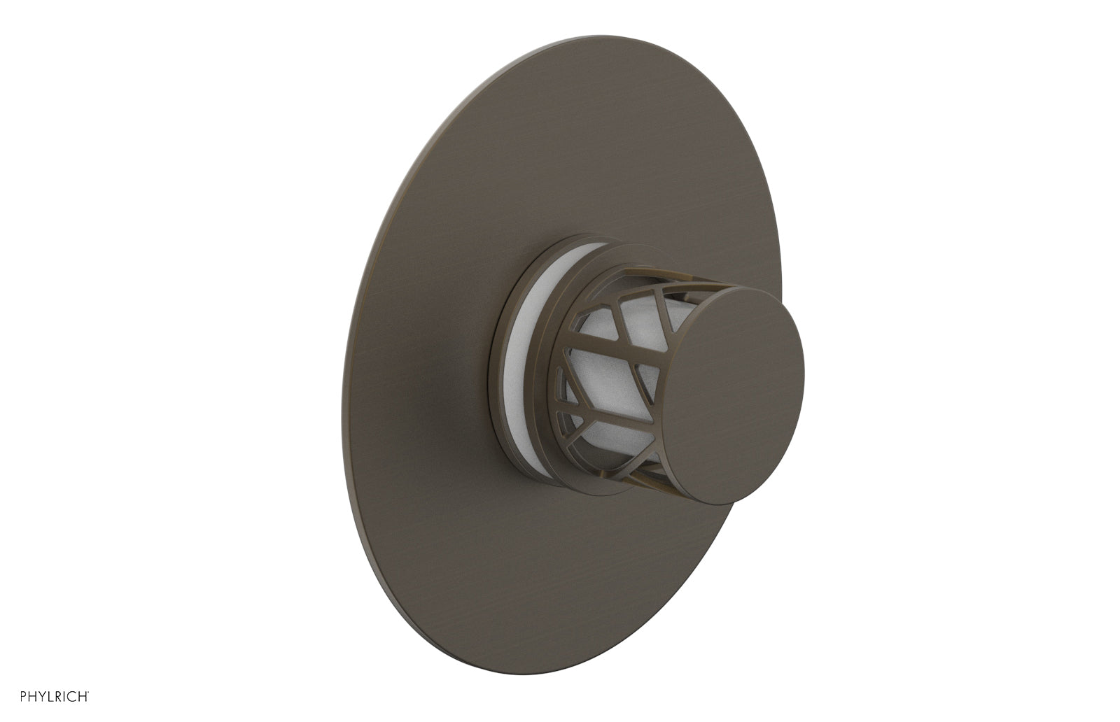 Phylrich JOLIE Thermostatic Shower Trim, Round Handle with "White" Accents