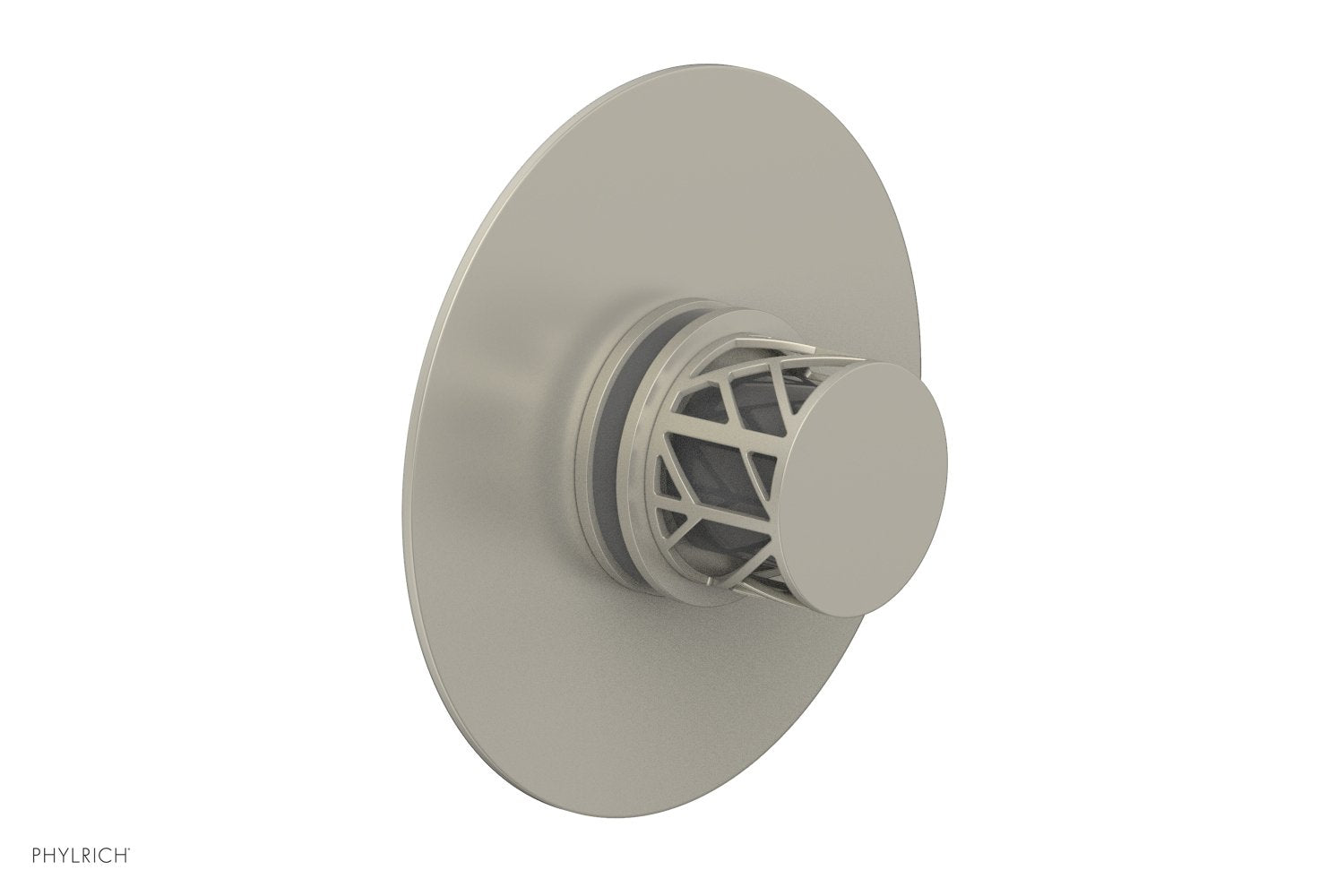 Phylrich JOLIE Pressure Balance Shower Plate & Handle Trim, Round Handle with "Grey" Accents