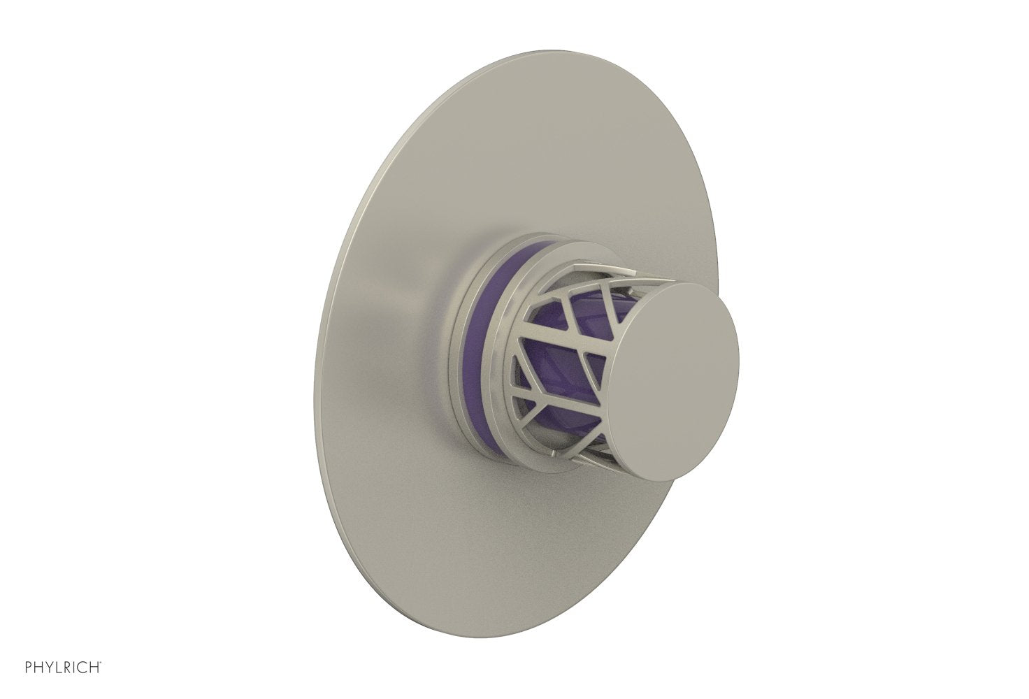 Phylrich JOLIE Thermostatic Shower Trim, Round Handle with "Purple" Accents