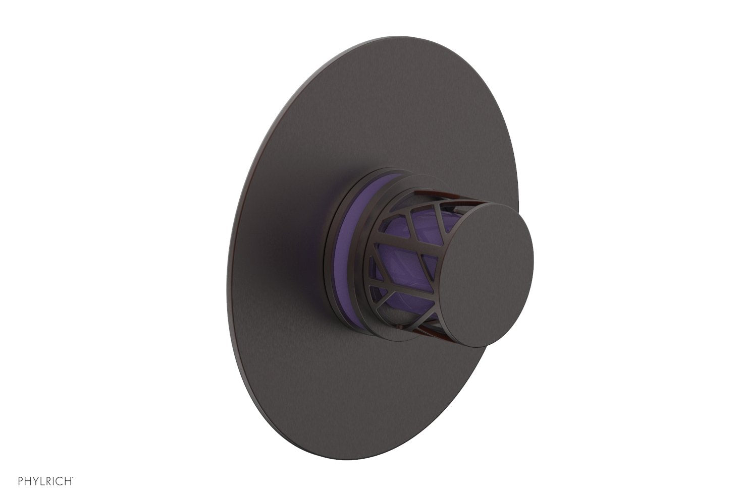 Phylrich JOLIE Thermostatic Shower Trim, Round Handle with "Purple" Accents