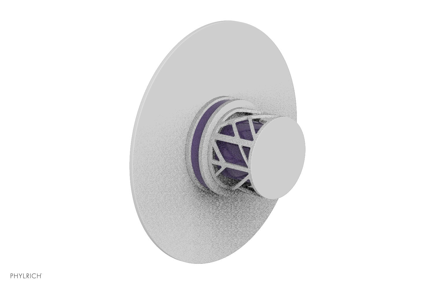 Phylrich JOLIE Thermostatic Shower Trim, Round Handle with "Purple" Accents