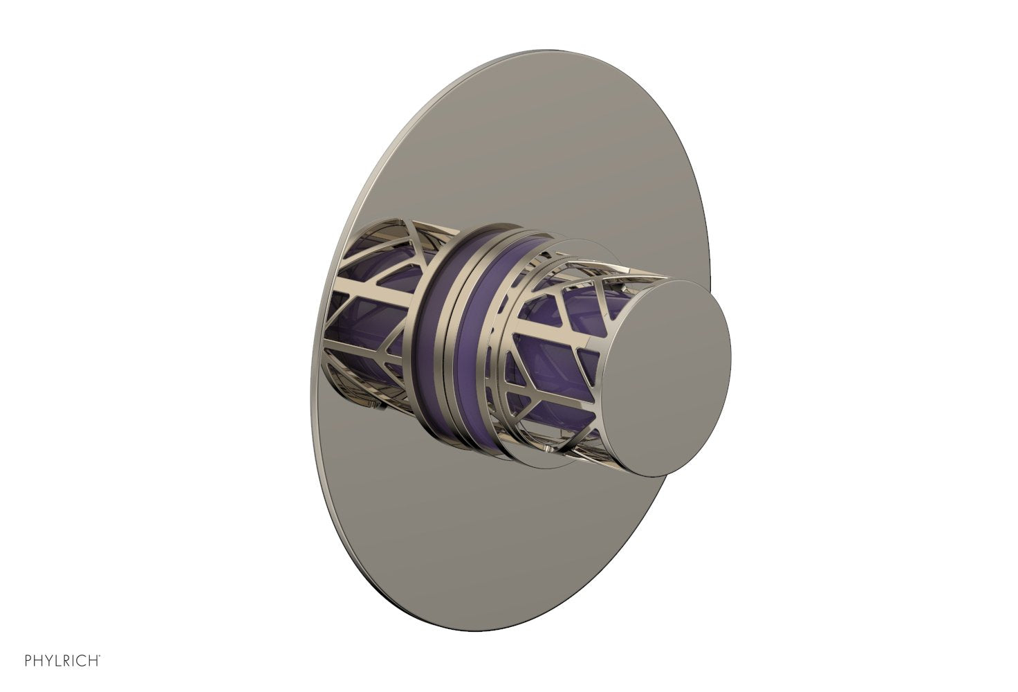 Phylrich JOLIE Thermostatic Shower Trim, Round Handle with "Purple" Accents