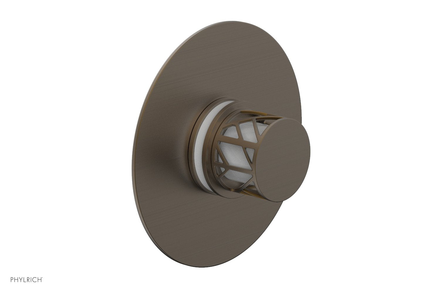 Phylrich JOLIE Pressure Balance Shower Plate & Handle Trim, Round Handle with "White" Accents