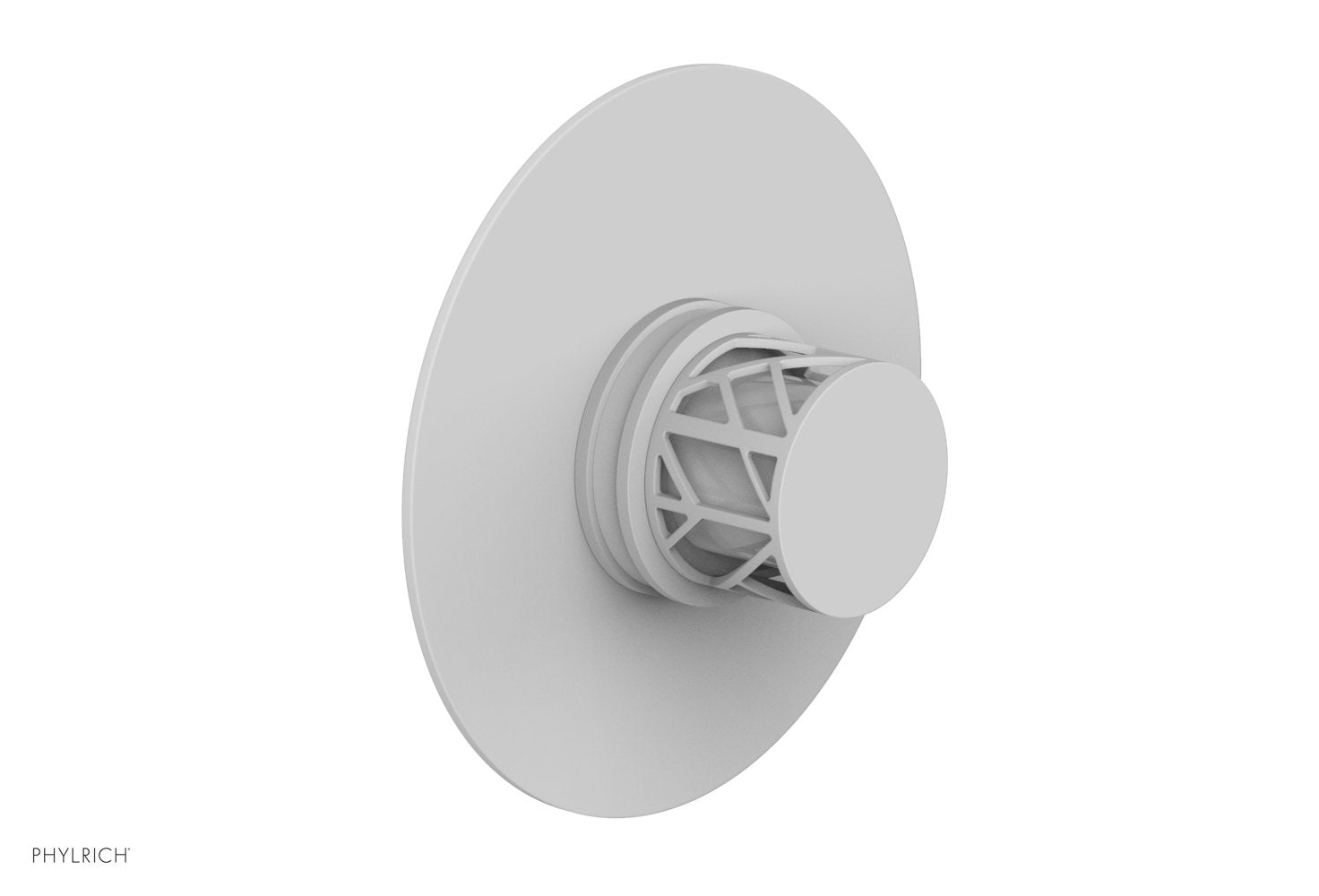 Phylrich JOLIE Thermostatic Shower Trim, Round Handle with "White" Accents