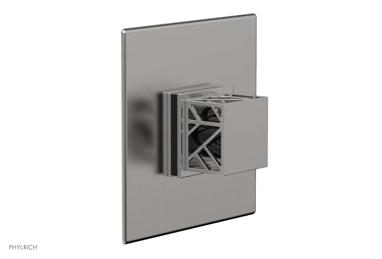 Phylrich JOLIE Thermostatic Shower Trim, Square Handle with "Black" Accents