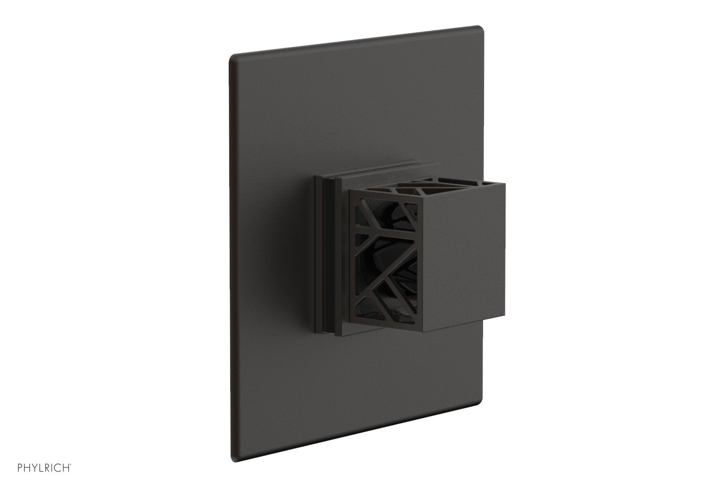 Phylrich JOLIE Pressure Balance Shower Plate & Handle Trim, Square Handle with "Black" Accents