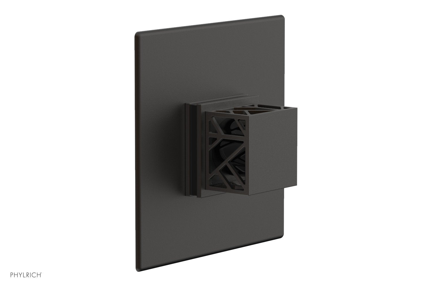 Phylrich JOLIE Thermostatic Shower Trim, Square Handle with "Black" Accents