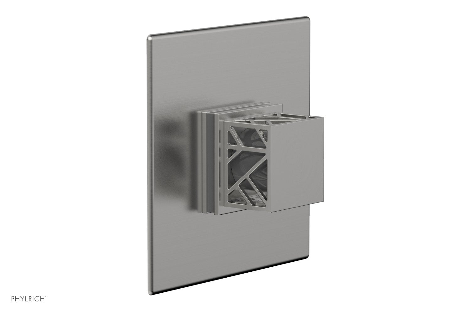 Phylrich JOLIE Thermostatic Shower Trim, Square Handle with "Grey" Accents