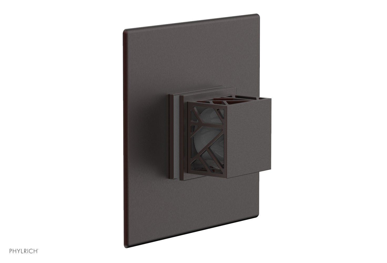 Phylrich JOLIE Pressure Balance Shower Plate & Handle Trim, Square Handle with "Grey" Accents