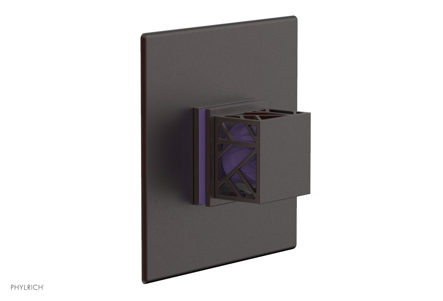 Phylrich JOLIE Pressure Balance Shower Plate & Handle Trim, Square Handle with "Purple" Accents