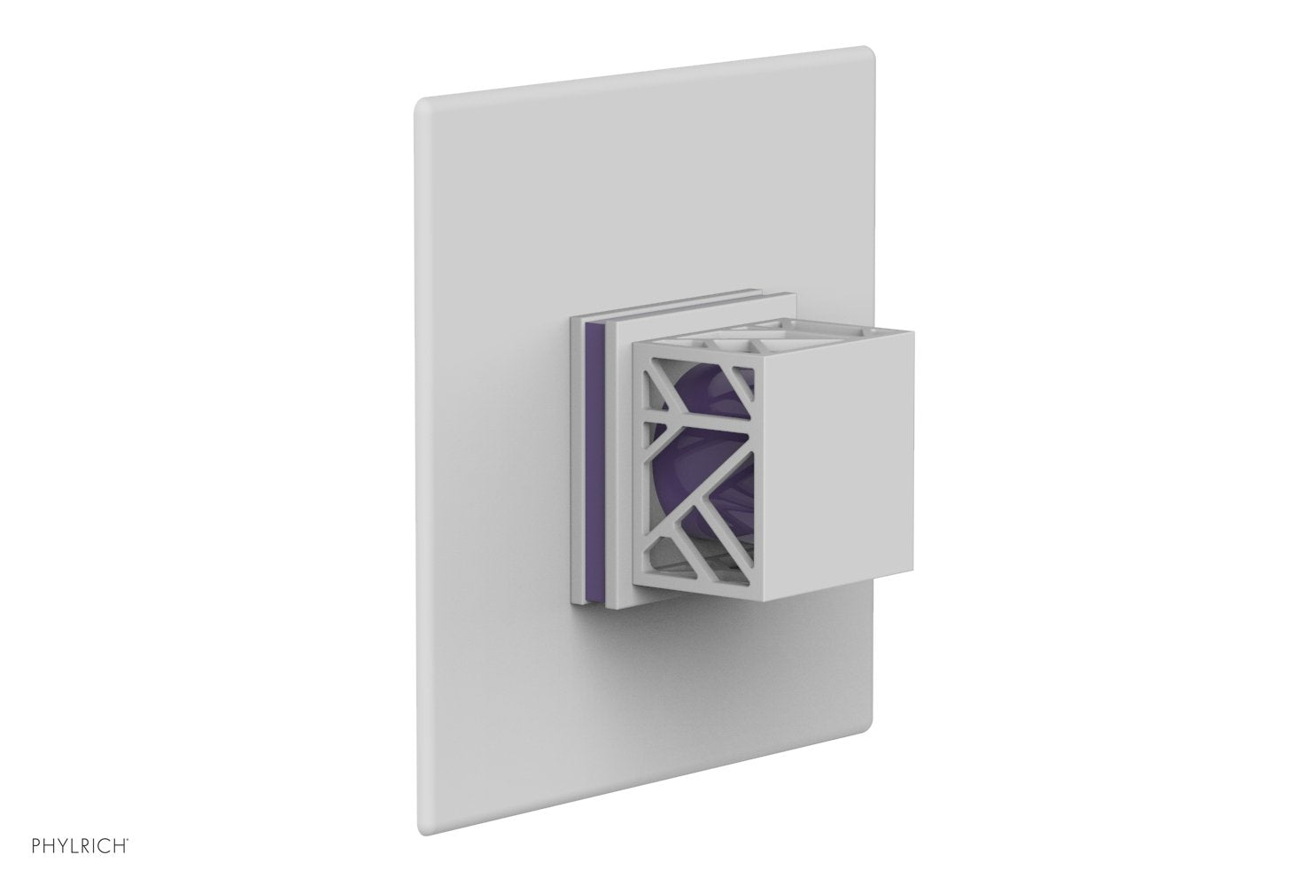 Phylrich JOLIE Thermostatic Shower Trim, Square Handle with "Purple" Accents