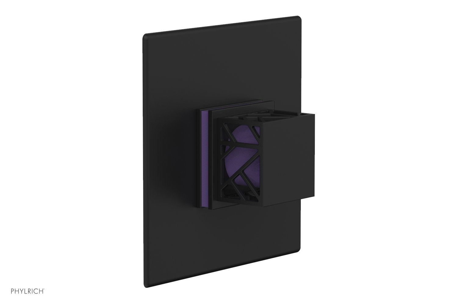 Phylrich JOLIE Thermostatic Shower Trim, Square Handle with "Purple" Accents