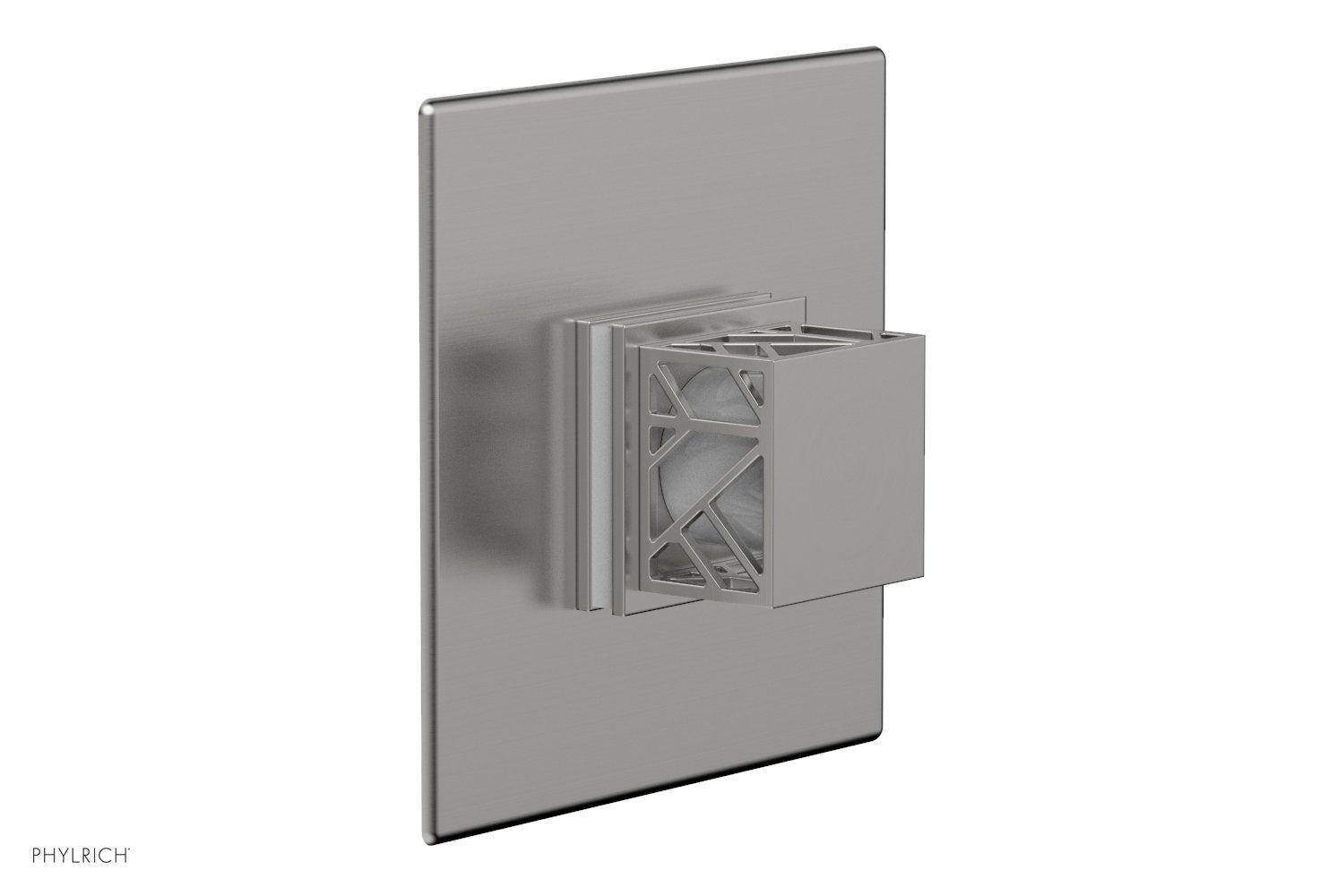 Phylrich JOLIE Thermostatic Shower Trim, Square Handle with "White" Accents