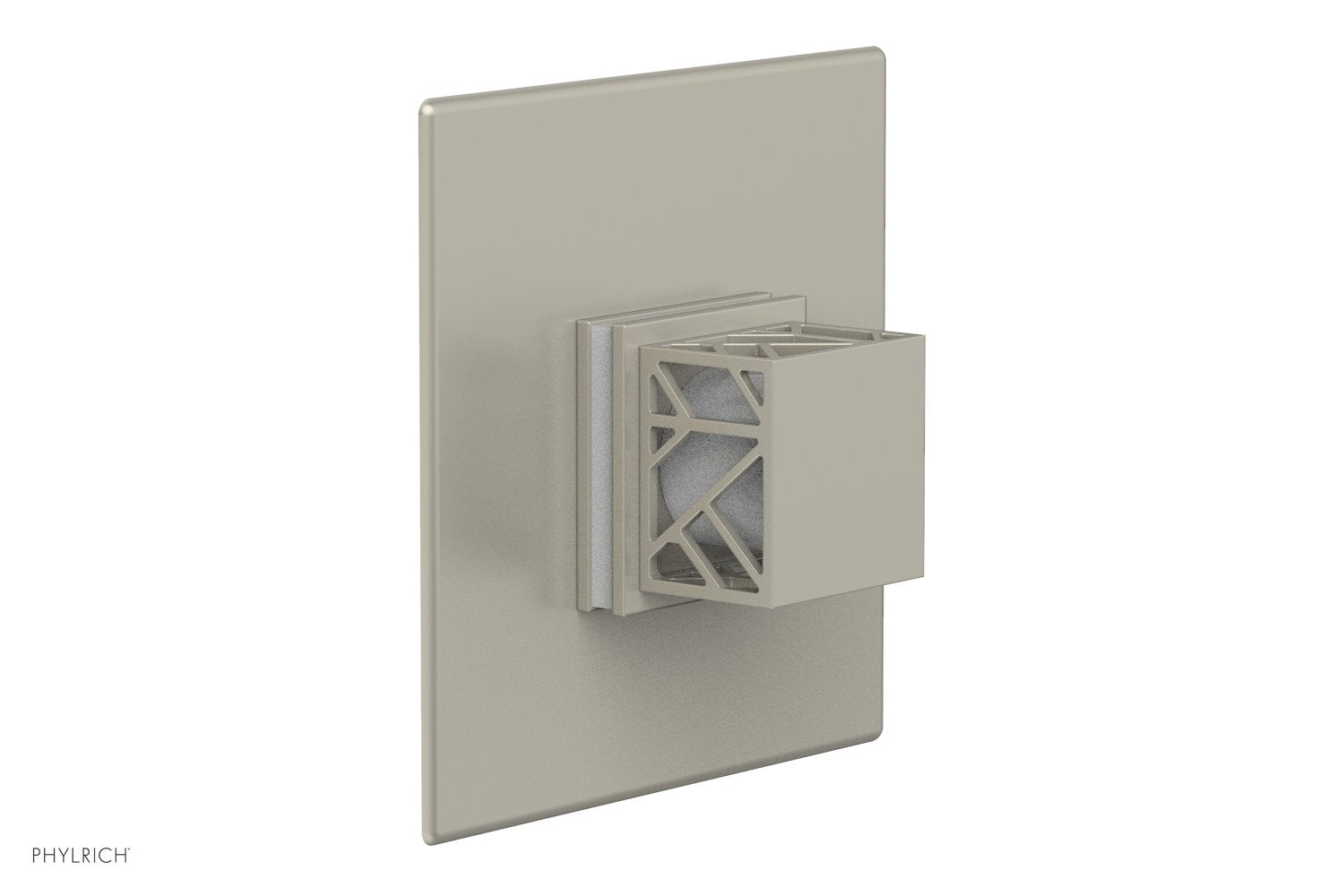 Phylrich JOLIE Thermostatic Shower Trim, Square Handle with "White" Accents