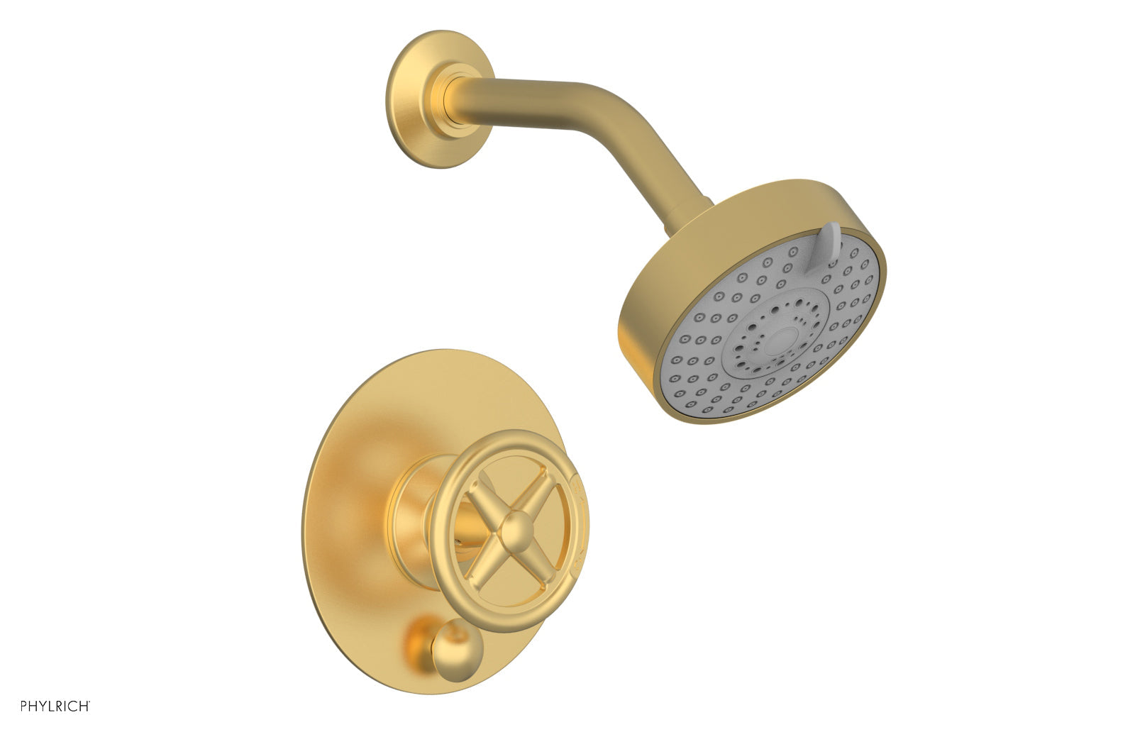 Phylrich WORKS Pressure Balance Shower and Diverter Set (Less Spout), Cross Handle