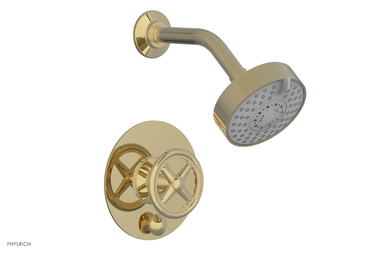 Phylrich WORKS Pressure Balance Shower and Diverter Set (Less Spout), Cross Handle