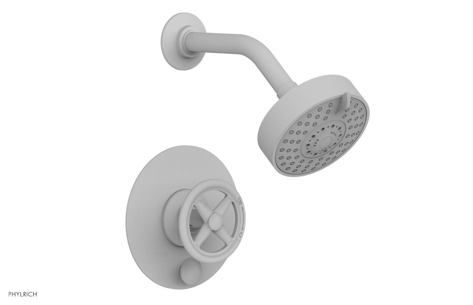 Phylrich WORKS Pressure Balance Shower and Diverter Set (Less Spout), Cross Handle