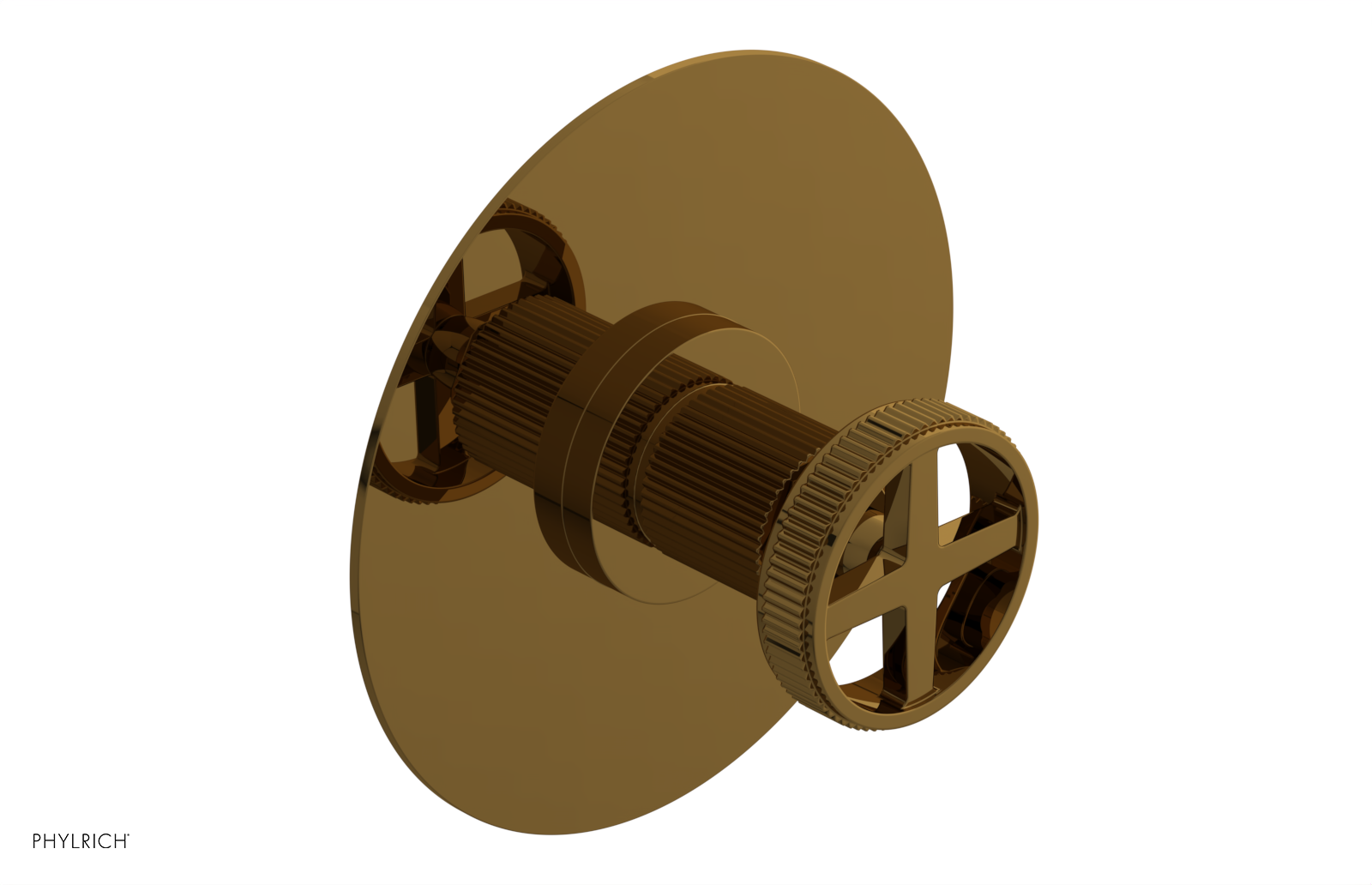 Phylrich Dustrie Grooved Thermostatic or Pressure Balance Shower Plate and Handle Trim