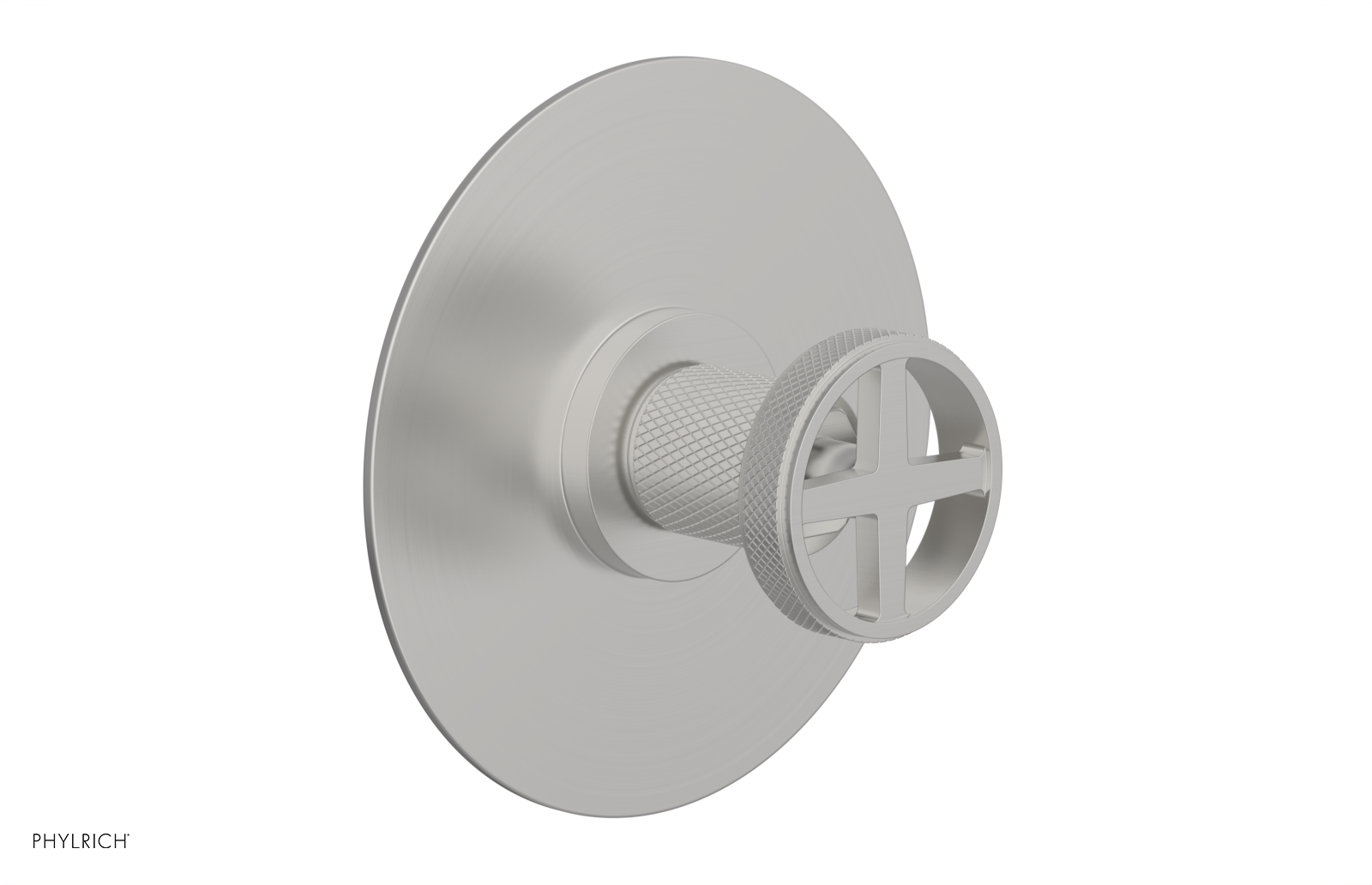 Phylrich Dustrie Knurled Thermostatic or Pressure Balance Shower Plate and Handle Trim