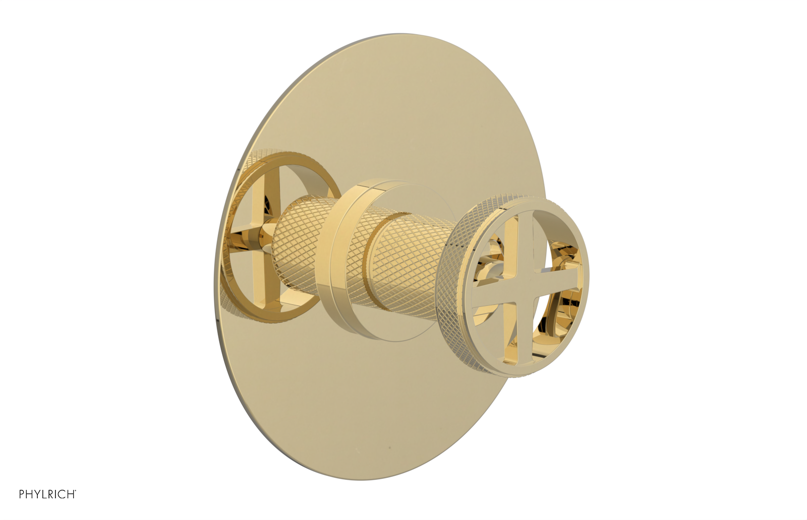 Phylrich Dustrie Knurled Thermostatic or Pressure Balance Shower Plate and Handle Trim