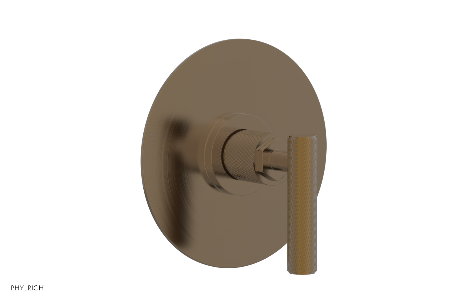 Phylrich Dustrie Knurled Thermostatic or Pressure Balance Shower Plate and Handle Trim