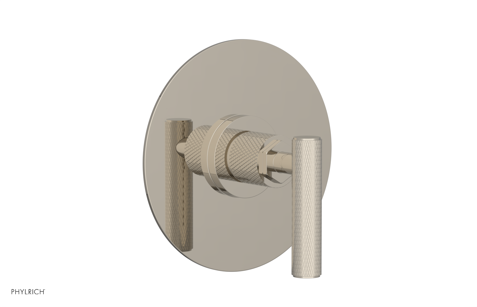 Phylrich Dustrie Knurled Thermostatic or Pressure Balance Shower Plate and Handle Trim