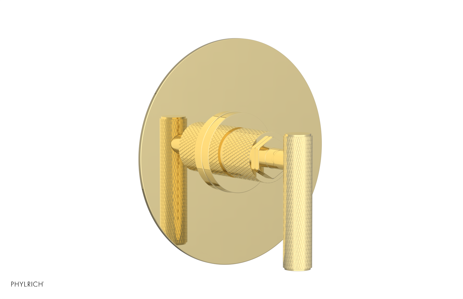 Phylrich Dustrie Knurled Thermostatic or Pressure Balance Shower Plate and Handle Trim