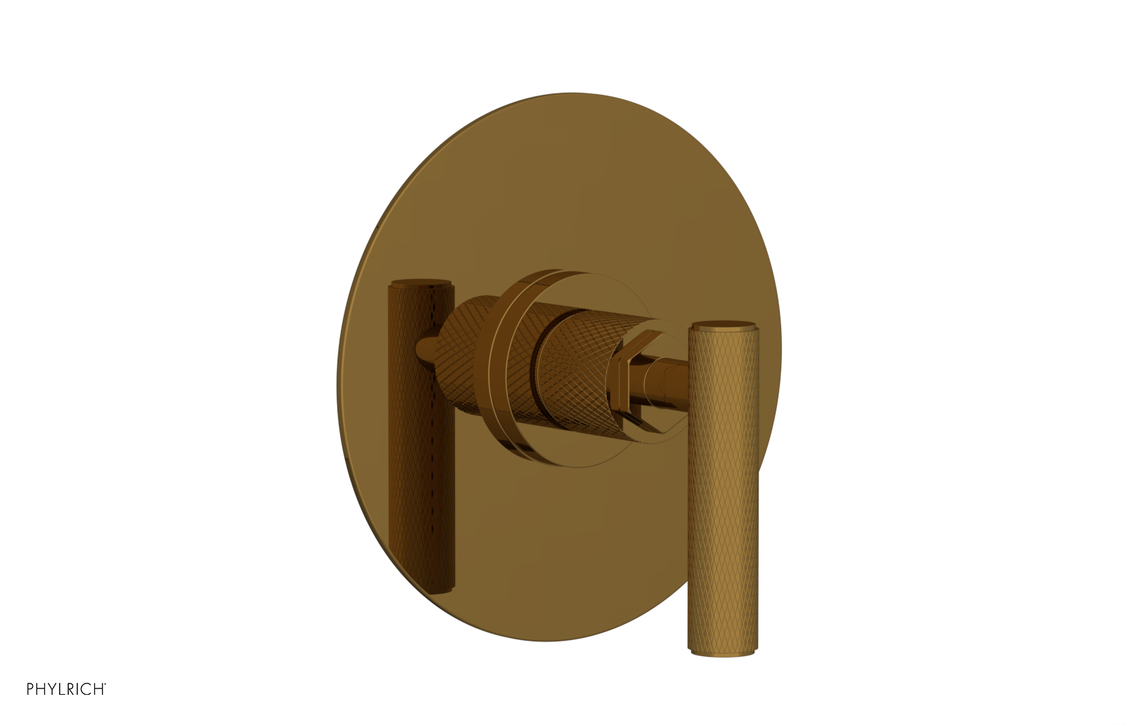 Phylrich Dustrie Knurled Thermostatic or Pressure Balance Shower Plate and Handle Trim